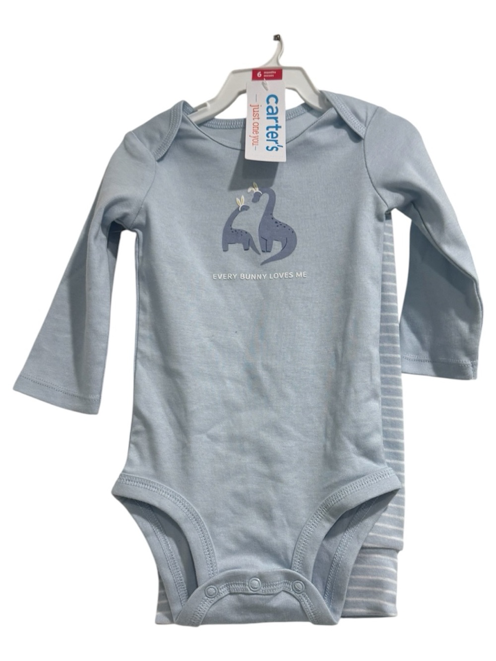 Carter's Baby Girls Blue Bunny Long Sleeve Bodysuit 2-Pack Size 6 Months